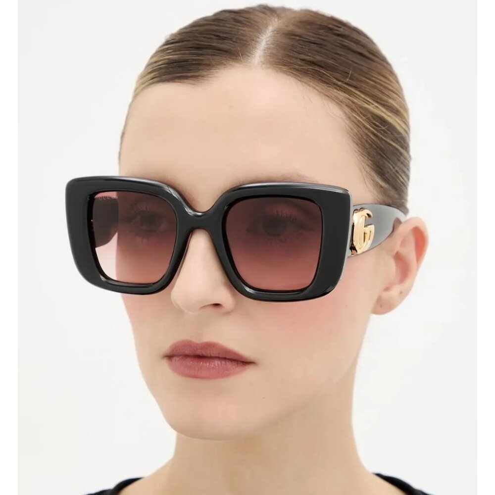 NEW GUCCI SUNGLASSES BLACK BROWN WOMEN EYEWEAR GUCCI GG1975S 001